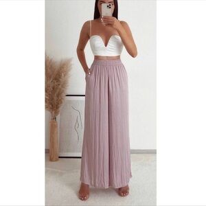 Zara Wide Leg Pleated Palazzo